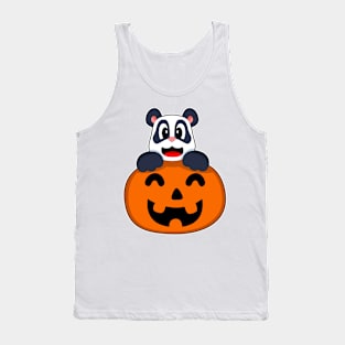 Panda Halloween Pumpkin Tank Top